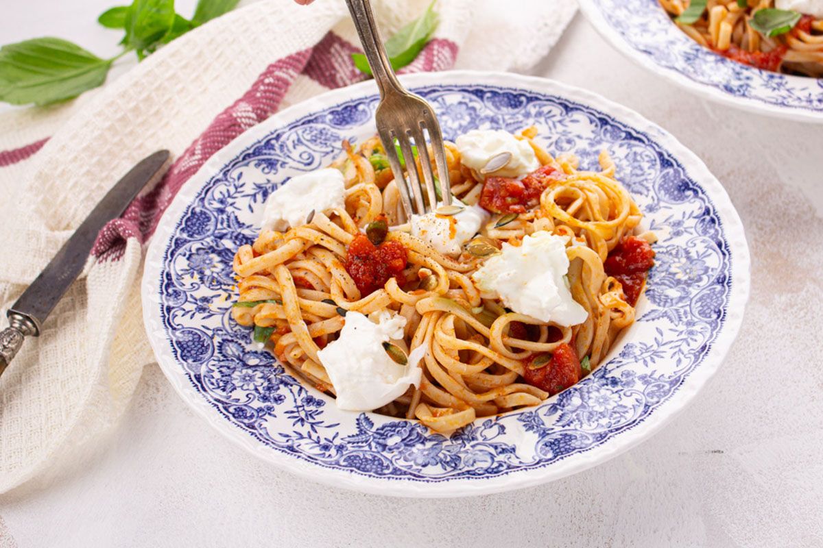 Linguine all’Arrabbiata & Burrata