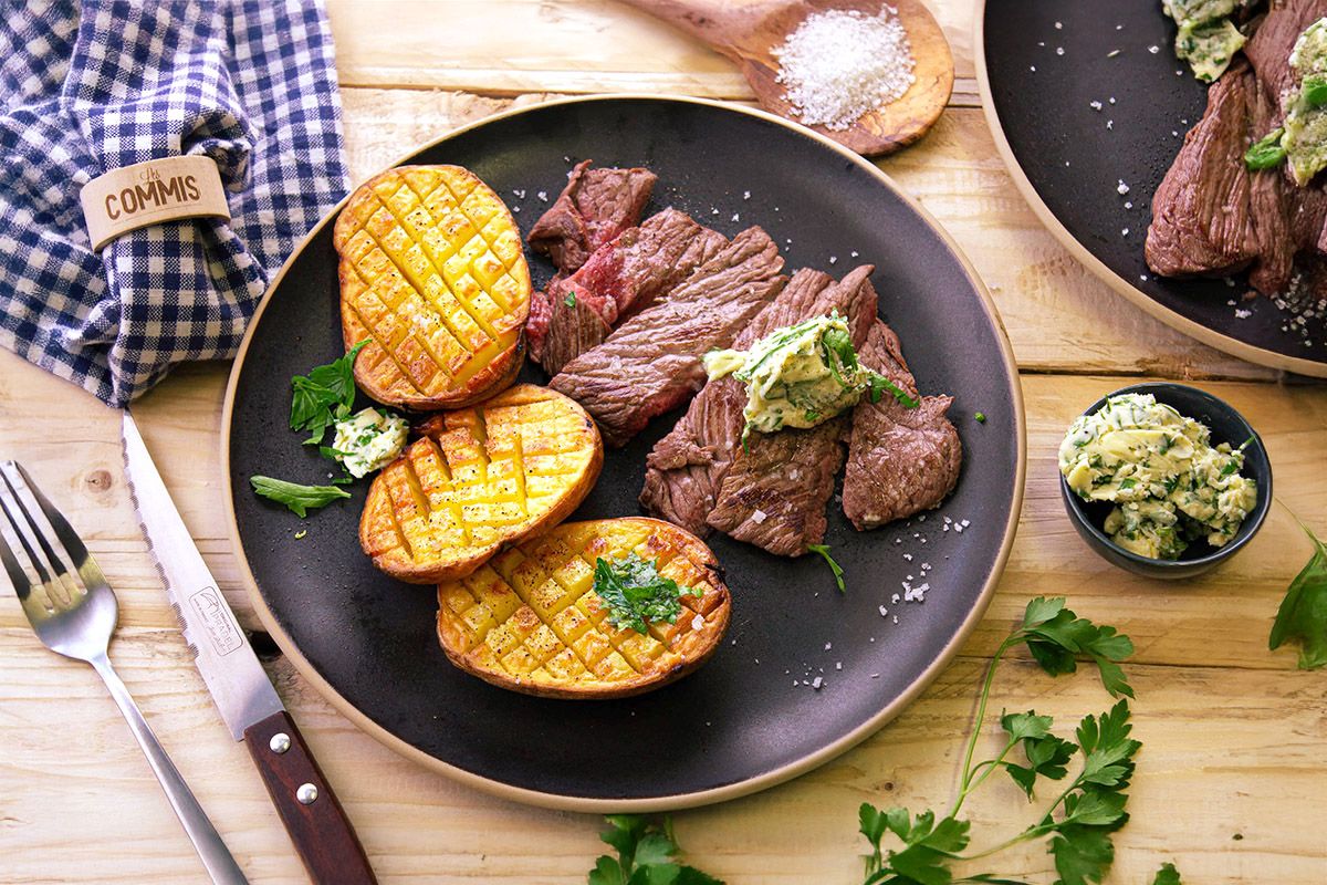 Steak de Bœuf Aubrac & Pommes de Terre Rôties