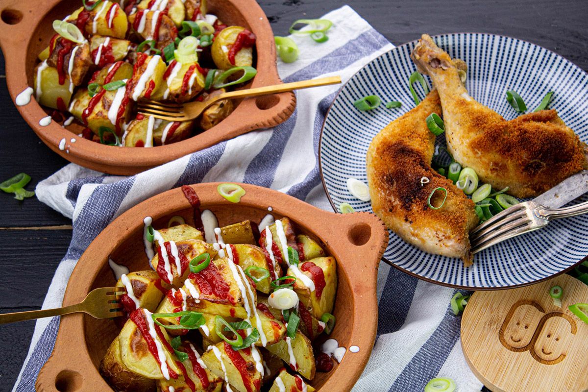 Poulet Rôti & Patatas Bravas