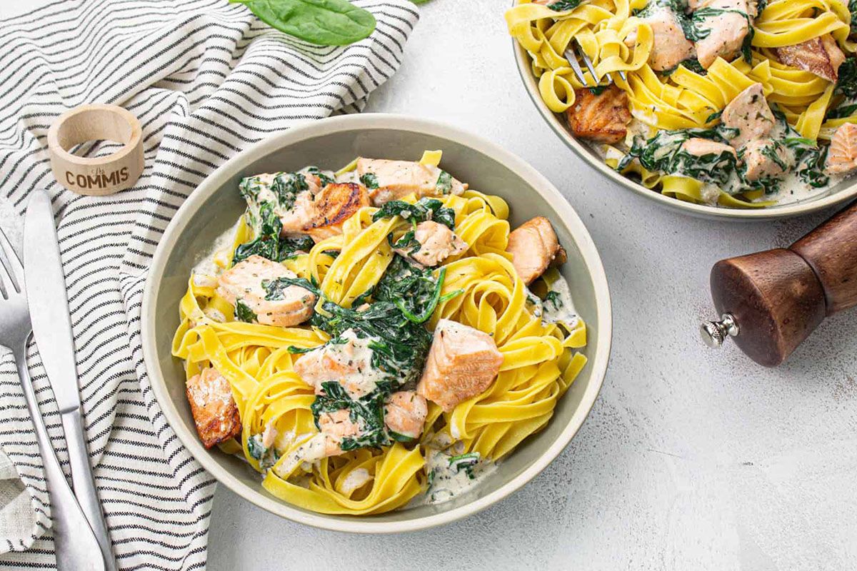 Tagliatelle de Popeye Saumon & Épinards