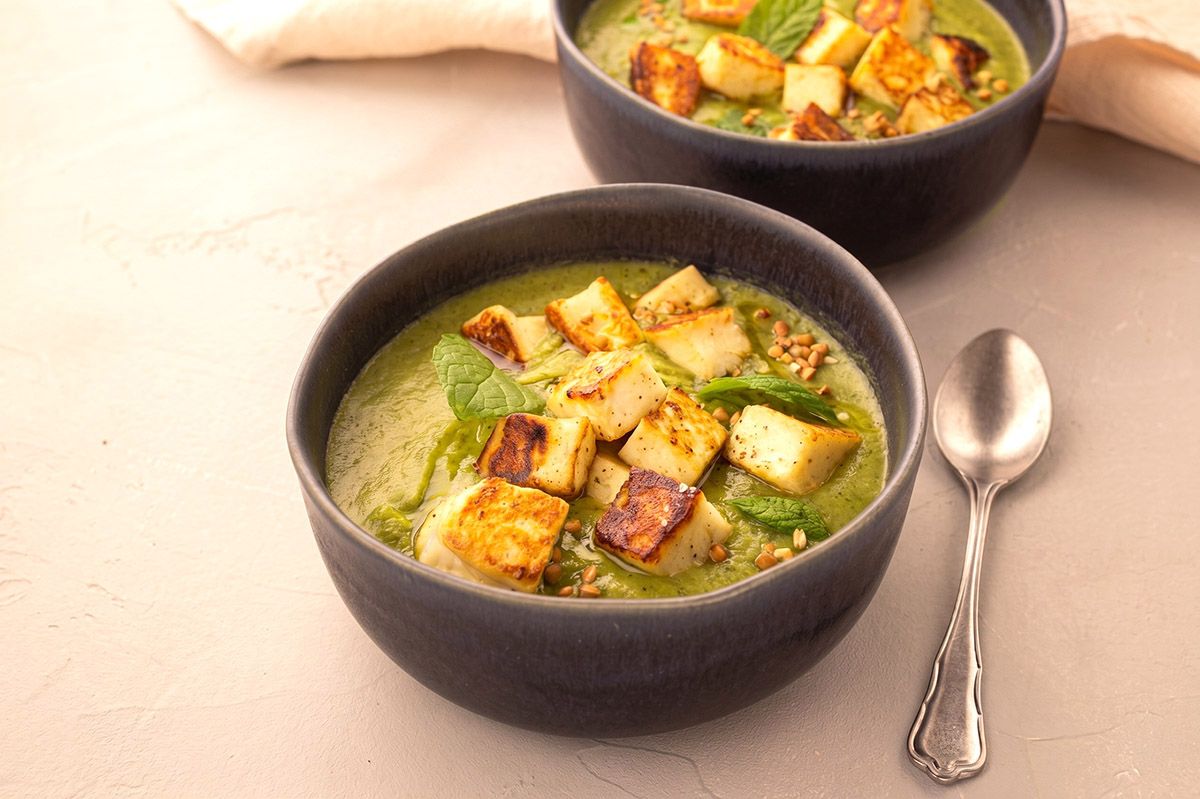 Halloumi & Crème de Petits Pois Menthe