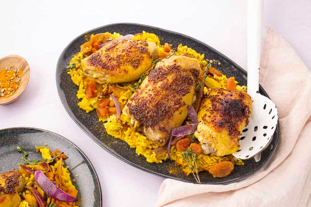 Poulet Rôti aux Abricots & à la Moutarde