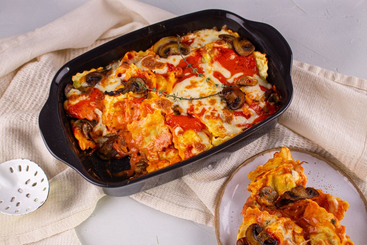 Gratin de Ravioles au Comté et Sauce Aurore