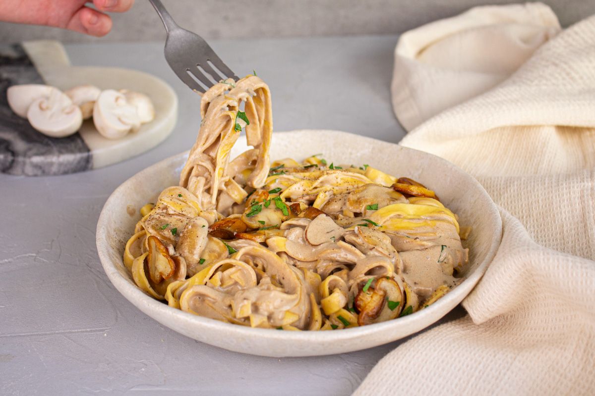 Tagliatelle & Champignons à la Crème de Cèpes