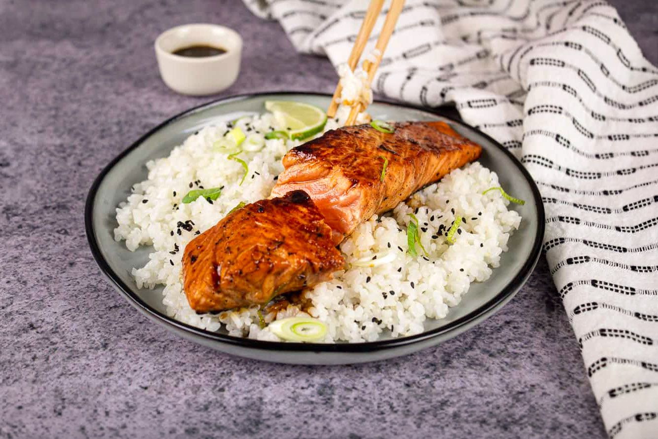 Saumon Mariné Soja, Miel et Citron Vert