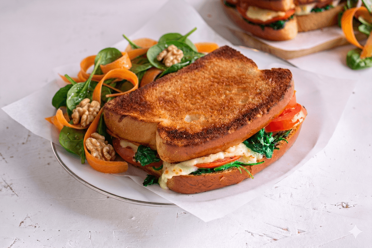 Croque Italien Mozza et Épinards