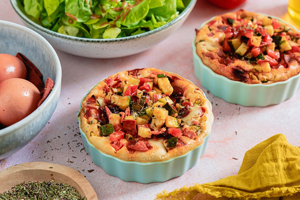 Clafoutis au Chorizo Courgette et Parmesan