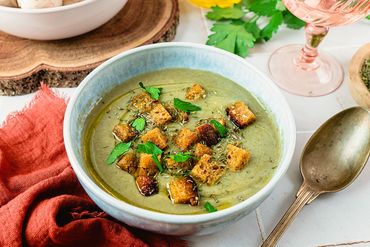 Velouté de Champignons & Croûtons à l'Ail