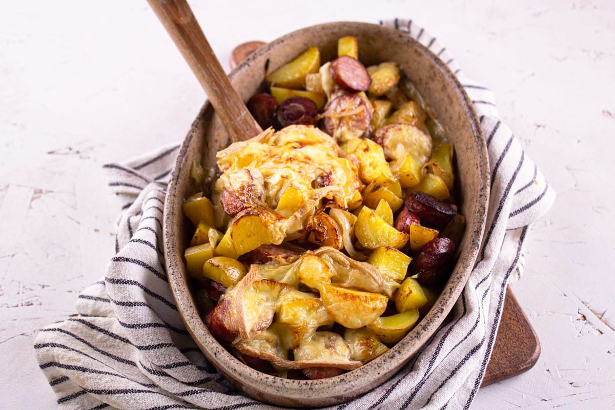 Gratin à la Saucisse Fumée & Raclette