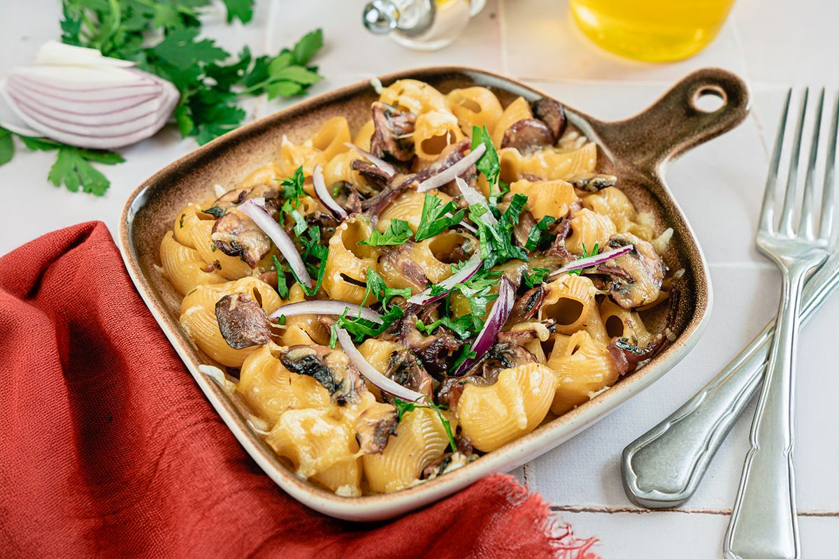 Gratiné de Pâtes Crémeux aux Champignons
