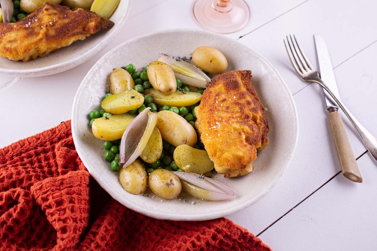 Poulet Pané Croustillant et Jardinière de Légumes