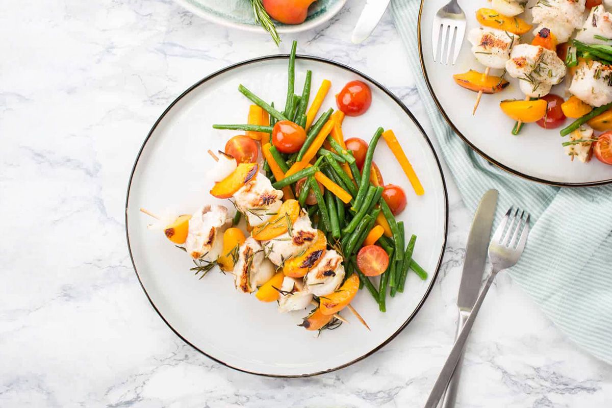 Brochettes de Poulet & Légumes d'Été Grillés