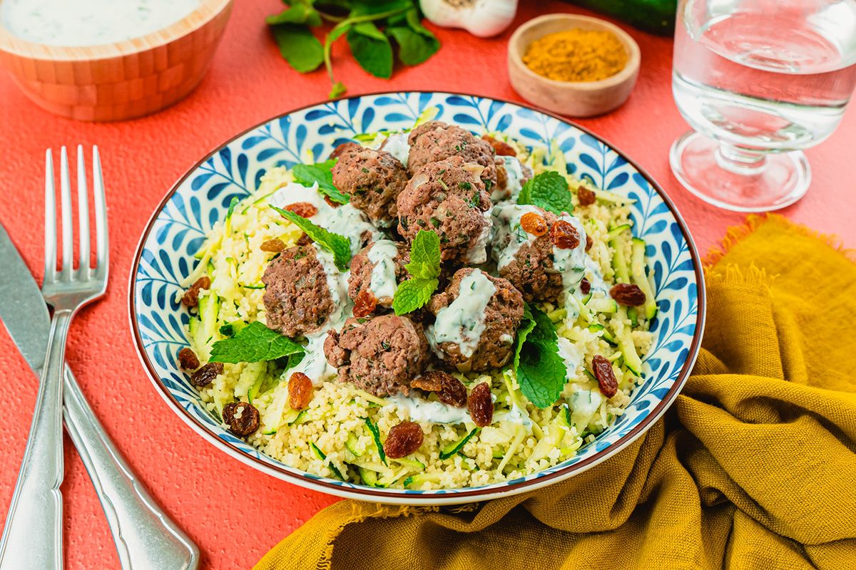 Keftas de Bœuf Sauce à la Menthe Fraîche & Semoule