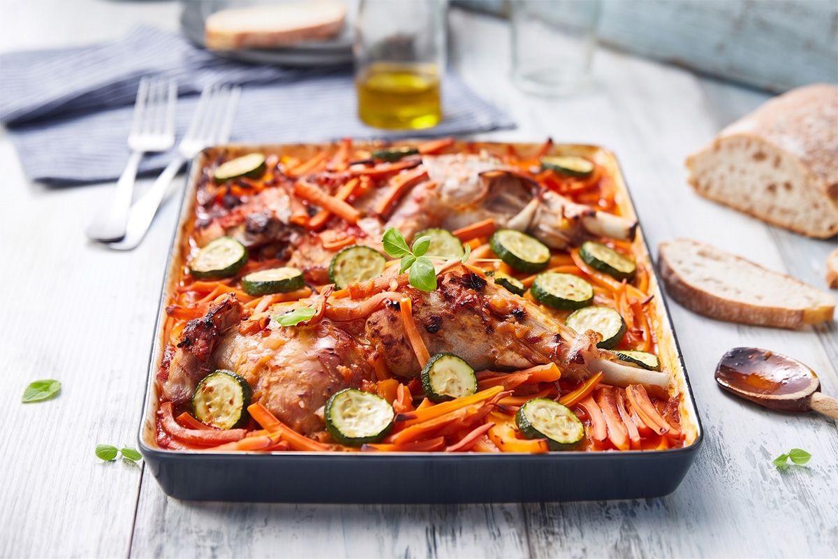 Cuisse de Poulet à la Tomate et aux Légumes - Recette - Les Commis