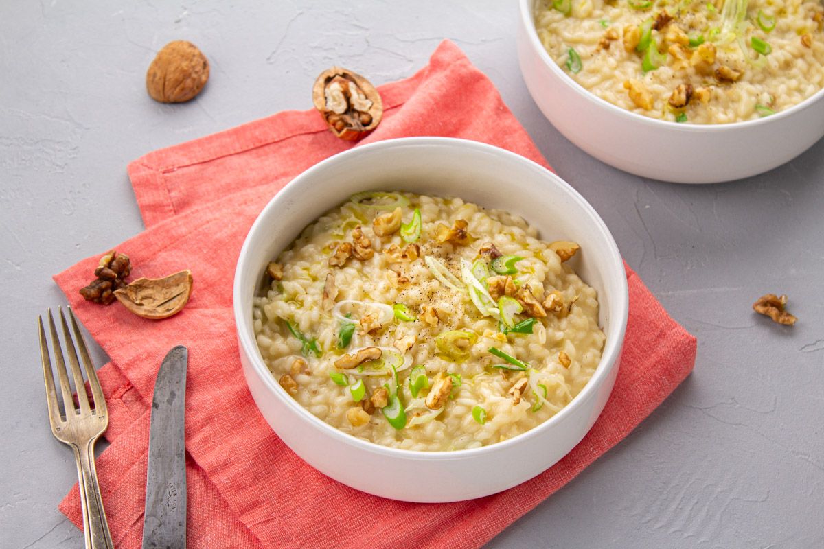 Risotto Bianco au Parmesan Noix et Cébette