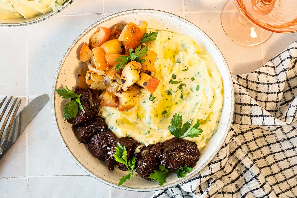 Boudin Noir aux Deux Pommes & Purée au Thym