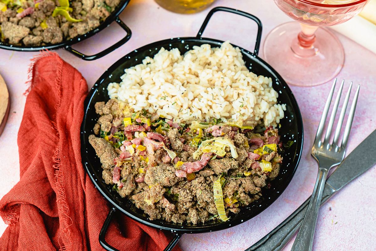 Crumble de Poireaux aux Lardons