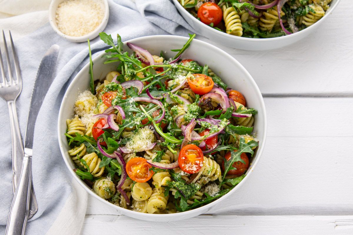Fusilli Express au Pesto Verde & Tomates Cerises