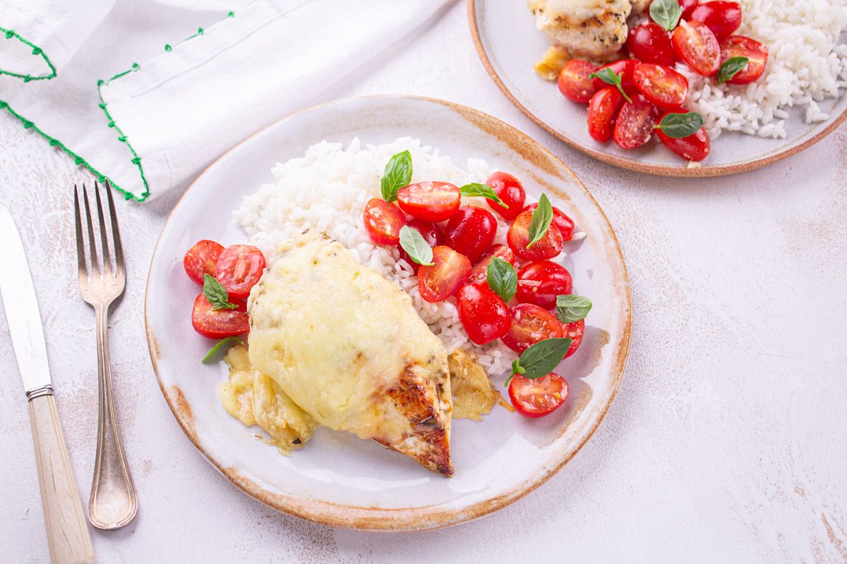 Poulet Grillé à la Bruschetta & Riz de Camargue