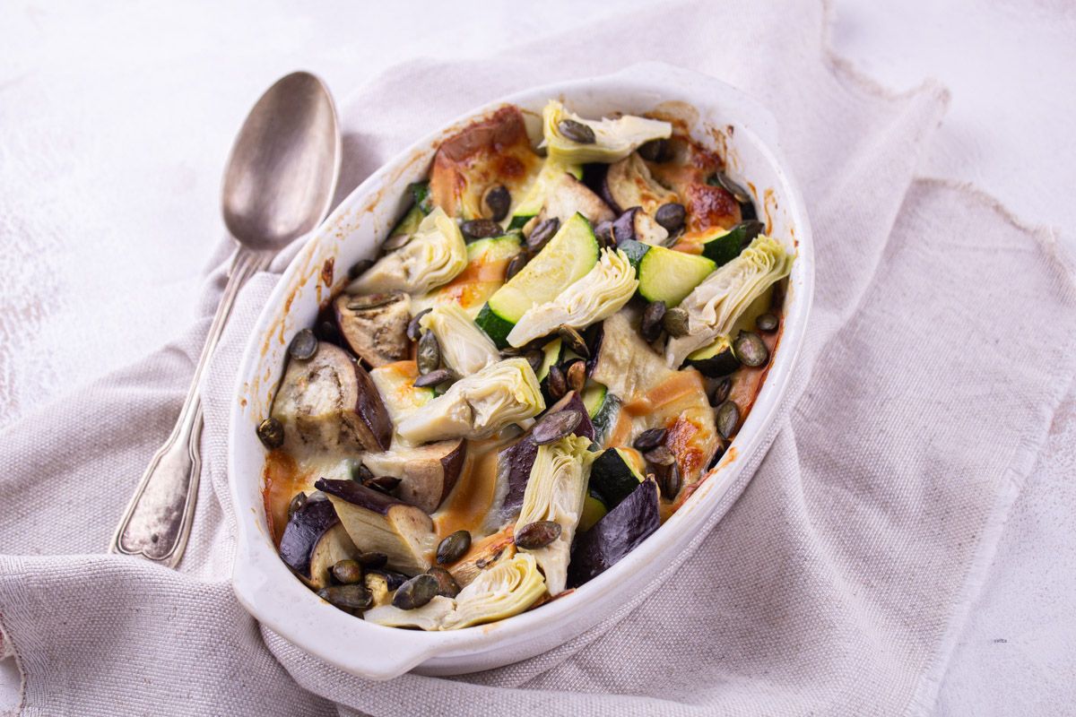 Gratin de Courgettes Artichauts & Scamorza
