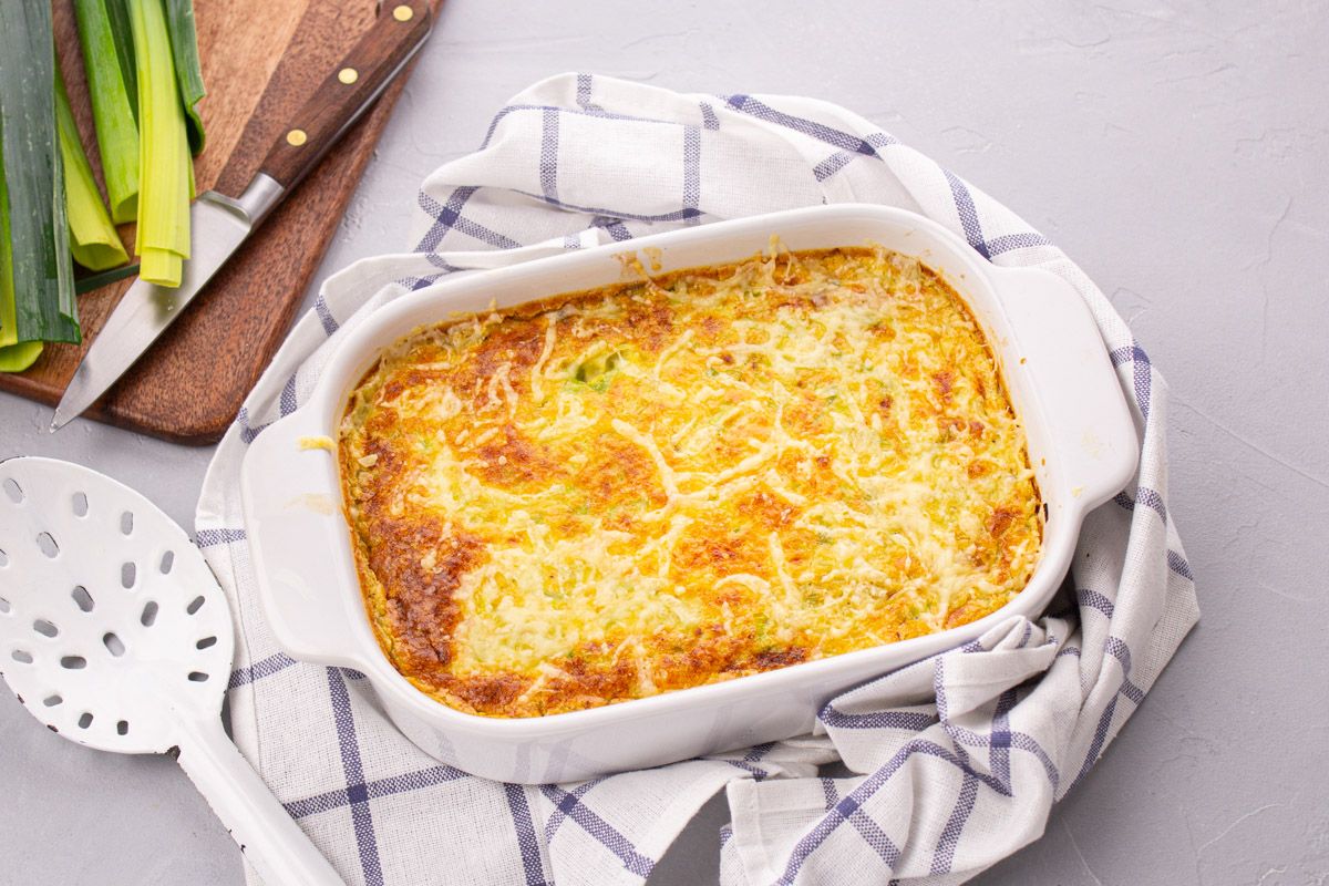 Gratin de Poireau à l'Emmental façon Clafoutis
