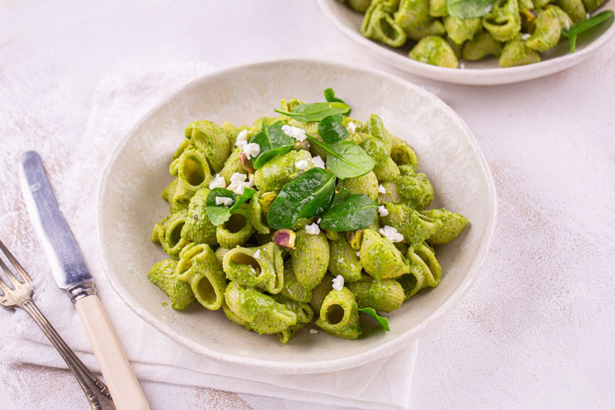 Green Pasta Pistaches & Épinards