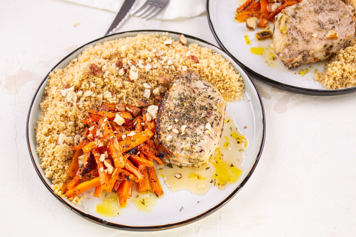 Rôti de Porc au Miel & Carottes Rôties