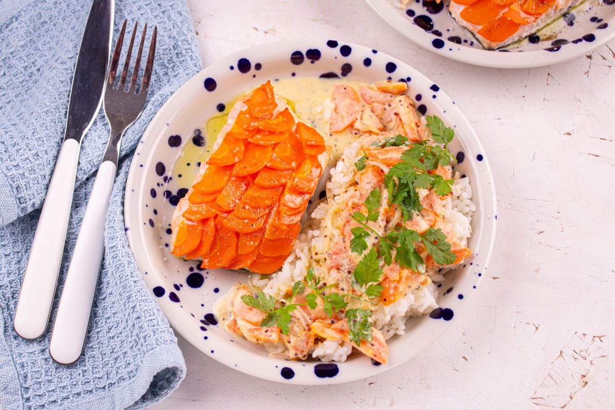 Saumon Rôti & Crème à la Moutarde