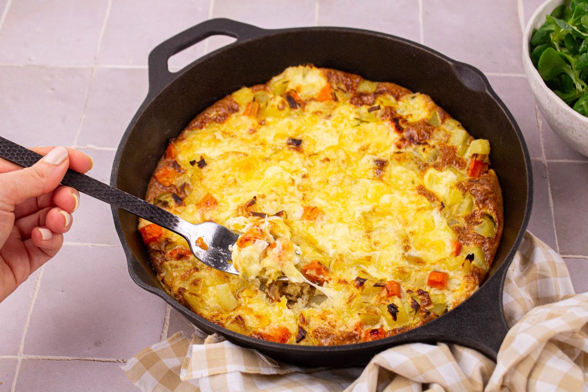 Tortilla aux Légumes et Tomme de Montagne