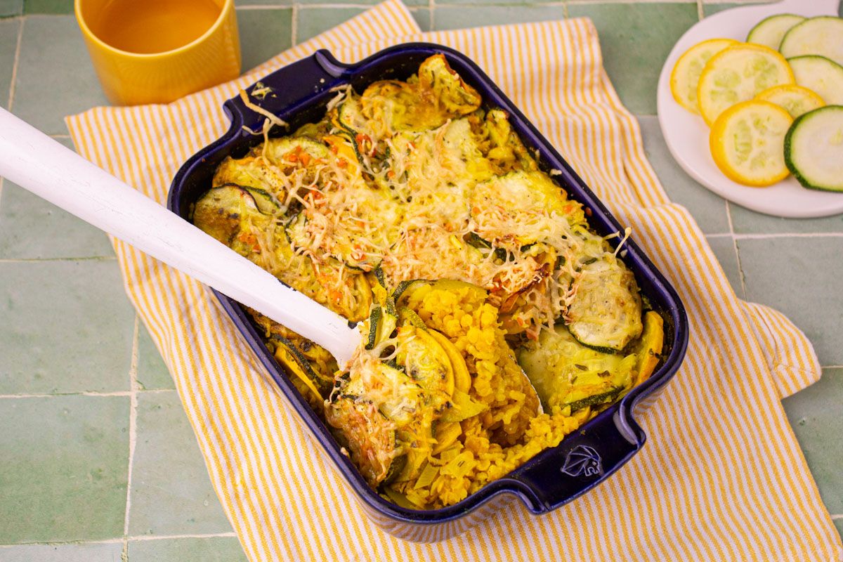 Gratin de Riz One Bake aux Courgettes