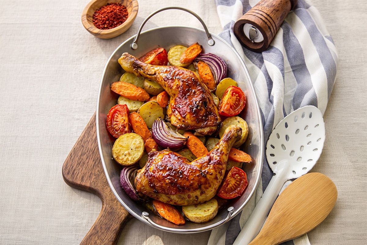 Cuisse de Poulet Rôtie au Miel et Piment d'Espelette
