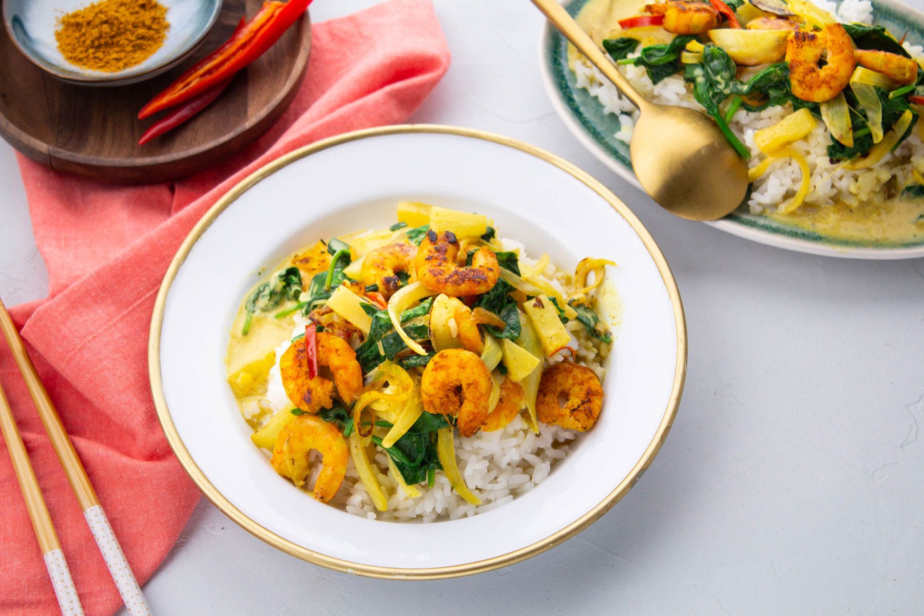 Curry de Crevettes à la Thaï