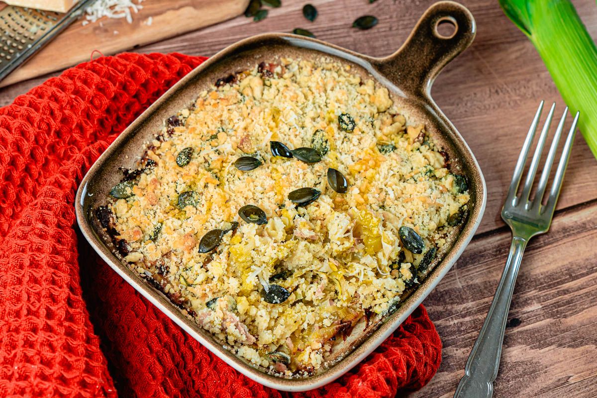Crumble de Thon au Poireaux & Parmesan