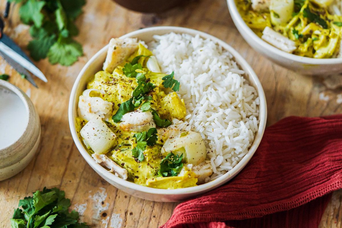 Curry de Poisson Blanc Lait de Coco & Poireaux
