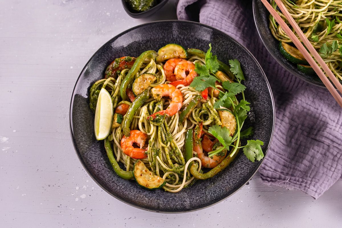 Ramen aux Crevettes & Pesto Miso