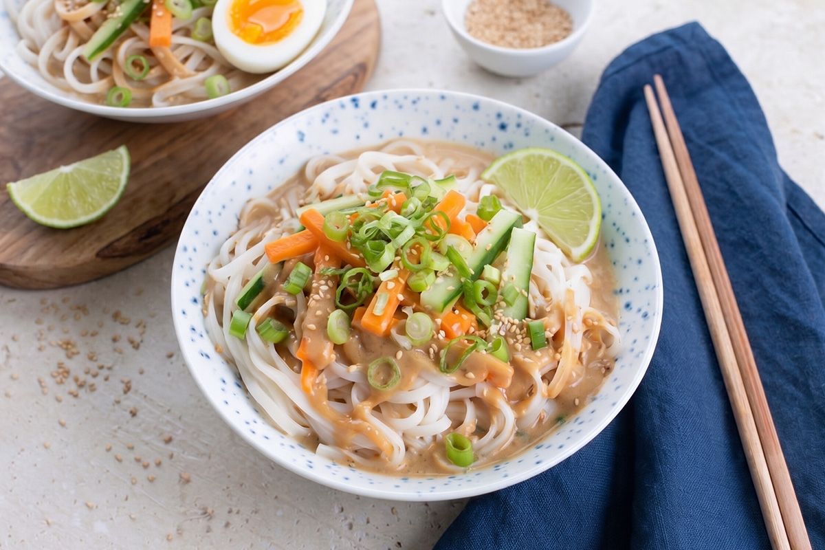 Nouilles de Riz & Sauce Fraîches Cacahuète-Miso