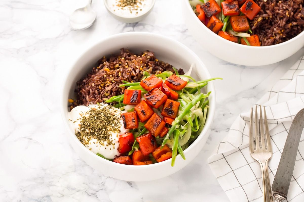 Poêlée de Légumes Croquants & Riz Rouge